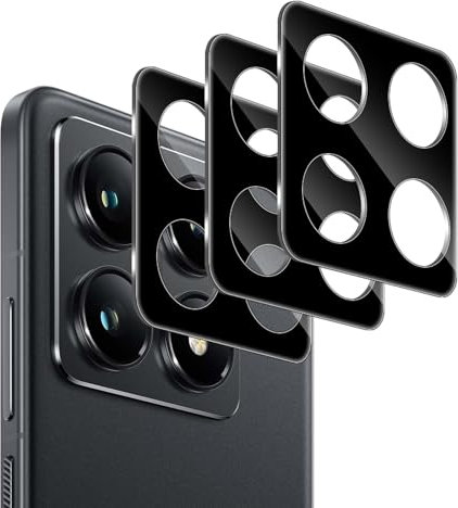 Vanrain 3 Stück Kameraschutz für Panzerglas für Xiaomi 14T Pro, 9H Härte Kamera Schutzglas Ultra-klar Kratzfest, Schwarz