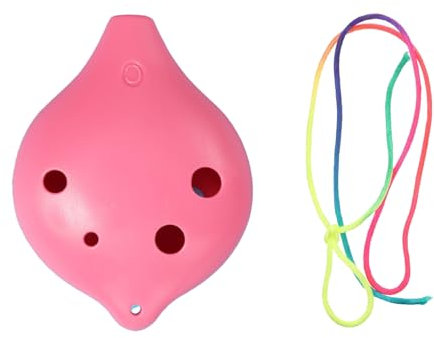 RmKbe 6 Hole Ocarina Alto C Ceramic Smokey Brown Ocarinas Children Plastic Ocarina Student Music Instruments for Beginner (Pink)