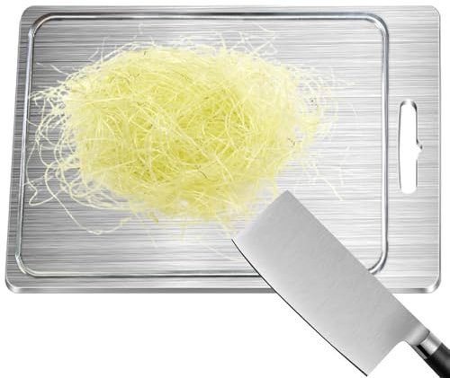 Planche à découper en acier inoxydable | Planche à découper en acier | Planche à découper double face en métal | Bloc de découpe de fruits, planche à pâtisserie, bloc à découper, planches à découper,