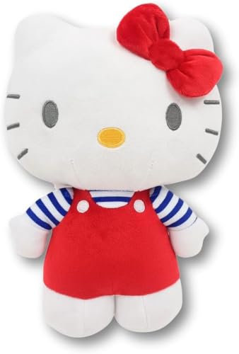 Hello Kitty - Peluche ufficiale di Hello Kitty, 40 cm, vestito rosso in piedi, perfetto per fan dei collezionisti, regali, regalo per ragazze