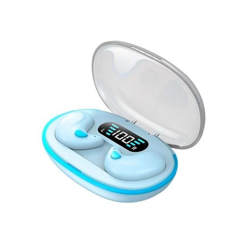 YUYQAQ Auricolari wireless per dormire, con blocco del rumore, comode e invisibili, mini cuffie per dormire sul fianco, streaming di contenuti tramite Bluetooth 5.3, con display digitale a LED e