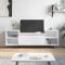 LLEZKBR Mobiletto porta TV in legno impiallacciato bianco, 160 x 35 x 55 cm