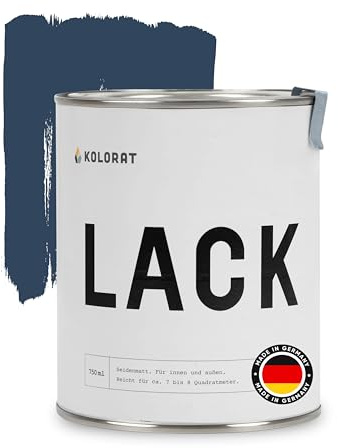 Kolorat® Möbelfarbe Dunkles Blau 750ml für Innen & Außen | Made in Germany | Hochdeckend, wasserbasiert, geruchsarm, für Holz Metall & Kunststoff, kinderfreundlich nach DIN EN 71-3 vielseitig einsetzbar
