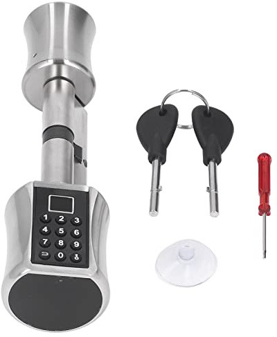 XZXCVN Smartes Zylinderschloss mit Fingerabdruck und Passwort, Für Türstärke 40-100mm - Schnelle Installation Ohne Bohren, Mehrfaches Entsperren, Sicher Für Zuhause Und Büro