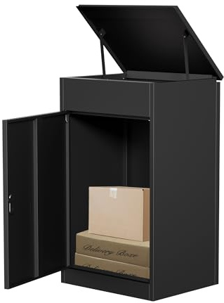 Caja para Paquetes Exterior XXL, Buzón con Compartimento para Paquetes Buzón Antirrobo con Cerradura de Código, Montaje en Pared Impermeable para Paquetes Domésticos Terraza Jardín