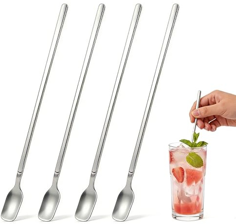 Long Handle Bar Spoon for Cocktails Mixing Stirring Coffee Tea Dessert