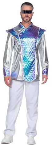 WILBERS & WILBERS - Space Jacke metallisch | Holografische Metallic-Jacke für Karneval, Weltraum-Partys