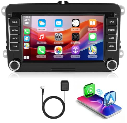 ESSGOO [4+64G] Autoradio VW Golf 5/6 — CarPlay/Android Auto sans Fil, DSP