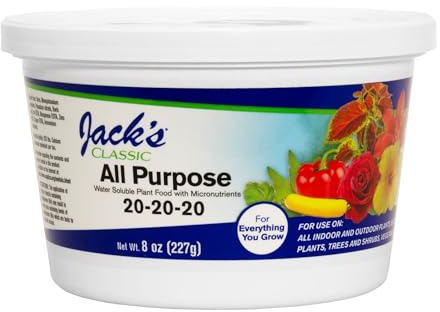 Jack's Classic 20-20-20 All Purpose Water-Soluble Fertilizer, 8oz