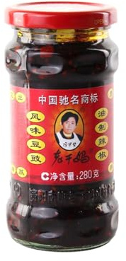 Lao Gan Ma Fermentierte schwarze Sojabohnen in Chiliöl, 280 g