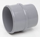 POLYPIPE RR125 Grey Pipe Connector for Round Gutter Downpipe 68mm