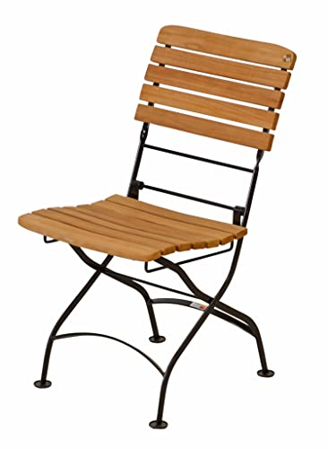 Kai Wiechmann Gartenstuhl Teak Stahl Klappstuhl wetterfest Premium für Balkon Garten Terrasse