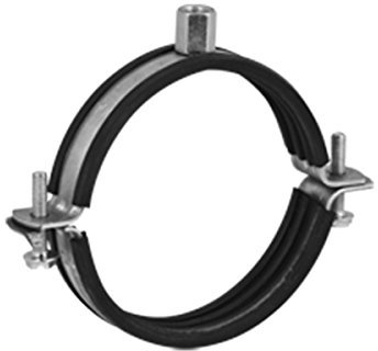 Abrazadera de Tubo Metalica de Presion con Base de Goma NW 80 mm Rosca M8/M10