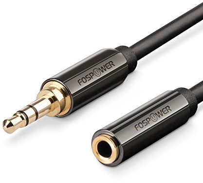 FosPower (4.6m) 3.5mm Male a 3.5mm Female Estensione stereo Audio Adapter Cable (oro placcato connettori) per Apple, Samsung, Motorola, HTC, Nokia, LG, Sony dispositivi