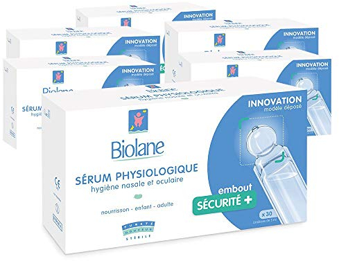 Lot de 6 boites de sérum physiologique Biolane, Sans Parfum