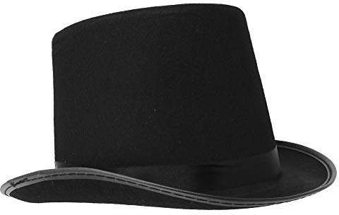 Skeleteen Black Felt Top Hat - Victorian Costume Hats For Tuxedo Magician or Ringmaster Costumes - 1 Piece
