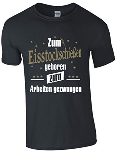 Zum Eisstockschießen geboren T-Shirt (m)