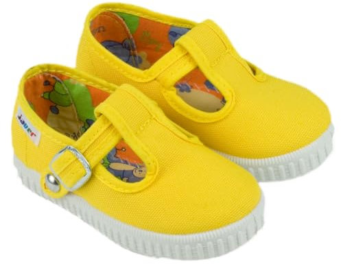 javer 61 - Sandalia Hebilla Lona Bebé niño Color: Amarillo Talla: 21