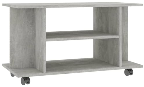 vidaXL TV-Schrank mit Rollen Betongrau 80x40x45 cm Holzwerkstoff