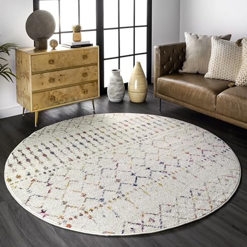 nuLOOM Marokkanischer Blythe Akzentteppich, 90 x 150 cm, Helles Bunt, oval, 0,9 cm dick