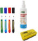 D.RECT Whiteboard Reiniger Set 4in1 - Whiteboard Reiniger Zubehör Set - 250ml Reinigungsflüssigkeit für Weißwandtafel - Whiteboard Marker Schwamm, Cleaner, Spray, Stifte