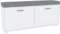 Target Home Schuhschrank Sitzbank mit Grau Kissen Schuhkipper Schuhregal (120 cm, Weiß)