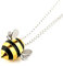 DEEPOW DEROPLK Project Honey Bees - Adopt a Bee Necklace 925 Sterling Silver & Gold Bumblebee Inspired Jewelry Gift for Women Girls
