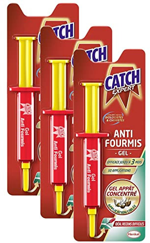CATCH Lot de 3 Seringues 10 g Gel Anti-Fourmis