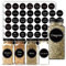160 Round Herb and Spice Labels for Jars, Prefdo Waterproof Printed Seasoning Label Stickers Heavyweight Vinyl Chalkboard for Pantry Spice Organization（Black）
