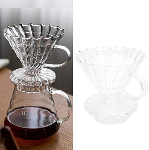 Porte Filtre à café,Filtre Cafe, Verre versez sur Le goutteur de café cône Filtre Tasse Accessoires de Machine à café Utilisation au Bureau à Domicile pour 1-4 Tasses