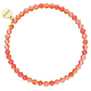 Lizas Schmuckarmband Knoxville Armband Perlenarmband 4mm viele Farben (orange facettiert transparent)