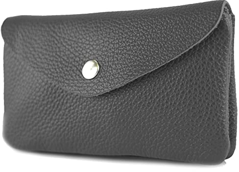 modamoda de P11 Portefeuille en cuir pour femme Taille M Fabriqué à la main en Italie, Noir , m, Petit porte-monnaie léger