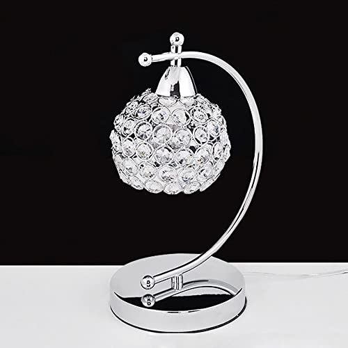 Mengjay Nordic Kristall Tischlampe, Dekorative Nachttischlampe, E27 Sockel Dekorative Nachtlampe, Tischleuchten für Wohnzimmer, Schlafzimmer, Esszimmer (Sliver)