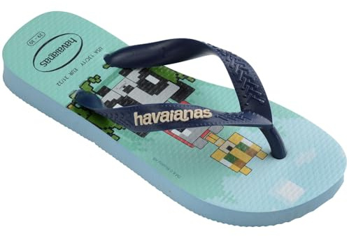 Havaianas Kids Minecraft Boys FlipFlop Lavander Blue 12/13 UK Child