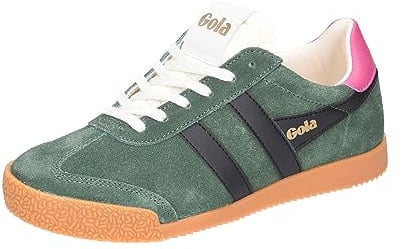 Gola Women's Elan Sneakers, Evergreen Black Fuchsia, 4 UK