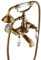 BiaoTeng Badewannenarmatur Retro Vintage Doppelgriff Wandmontage Mit 1,5 m Brauseschlauch Badewanne Armatur Retro Antike Wannenarmatur Mit Duschset