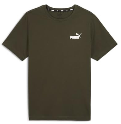 PUMA Unisex Ess Small Logo Tee (S) T-Shirts, Dark Olive, L EU