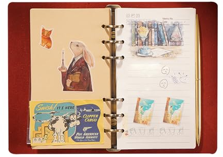 KISSKI·H Olvido Reise-Notizbuch aus Leder, A5, mit Wickelband, 6-Ringbuch, Tagebuch, liniert, nachfüllbar, Terminplaner, Organizer für Damen, perfekt als Geschäftsgeschenk/persönliches Tagebuch, Rot