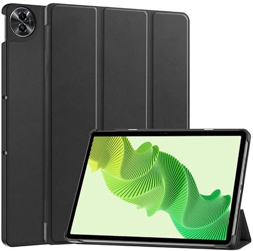 Für Realme Pad 2 11.5 Zoll 2023 Hülle, Tablet Hülle für Realme Pad 2 11.5 Zoll 2023 Trifold Stand Cover mit Stifthalter, Auto Sleep/Wake, Weiche TPU Rückseite, Leichte Schutzhülle, Schwarz
