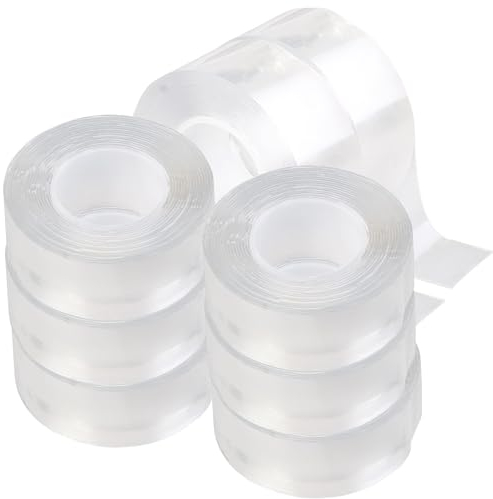 AGT Klebeband transparent: 24m Doppelseitiges Nano-Klebeband, 2,5 cm Breite, Tragkraft 110 g/cm² (Klebeband doppelseitig Teppich, transparent stark, Selbstklebende Fliesen)