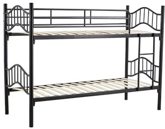 Arredo Stock Letto a castello in metallo con doghe in legno, 203x83x145.5 cm