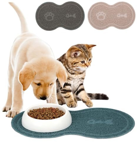 Murago - Futternapfunterlage ca.45x26cm Knochenform - Blau - Hunde Katzen Napfunterlage Futter Unterlage Katzenklo Katzentoilette Vorleger Vorlege Matte