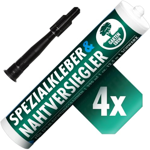 Garten Eben - EPDM Kleber 4x 290 ml Folienkleber Nahtversiegelung EPDM Abdichtung lösungsmittelfrei zum Verkleben von EPDM-Folie
