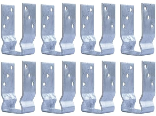 Pfostenträger U-Form mit Wulst zum Aufdübeln universell Einsetzbar, Wetterfest & Langlebig - Verschiedene Größen & Mengenpakete verfügbar (8, 71mm)