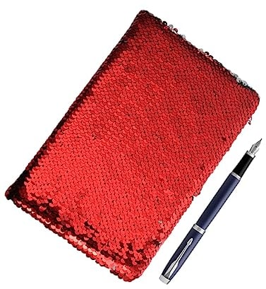 BESTonZON Schreibwaren Notizblock Notizbuch mit Pailletten Reversible Pailletten Notizbuch reise dekor Tagebuch Notizblock Notizblöcke Notizbücher Mode Notizblock Pailletten-Notizblock Tafel
