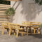 Gaseeto Gartenmöbel Set 4 Personen Rustikal Kiefernholz Essgruppe Sitzgarnitur Balkonmöbel Set 2 x Bank + Tisch 3-tlg-2