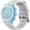 Armband für Omega x Swatch MoonSwatch 20mm, weiche Silikon Omega X Swatch Moonswatch Speedmaster Ersatzband ohne Lücken, gebogenes Moonswatch Swatch Armband für Männer Frauen (Weiße weiße Linie)
