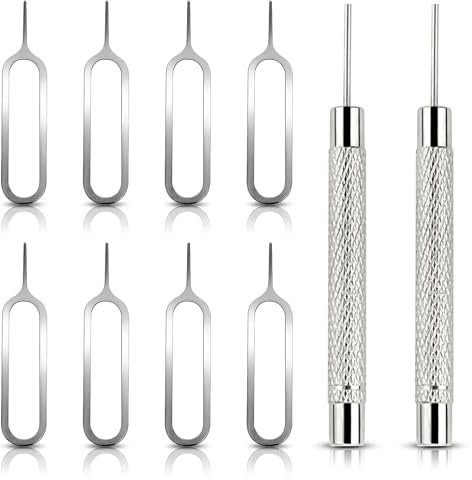 Devenirriche 10 Stück SIM Karte Nadel Entfernungswerkzeug, SIM Kartenfach Auswurfstift, SIM Pin Handy-Nadel zum Öffnen und Auswerfen, Kompatibel mit Allen Handys