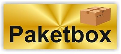 Paketbox Aufkleber zur Kennzeichnung Ihrer Paketbox in verschiedene Größen und Designs (RMw10/2) (gold gelb, 20cm Länge)