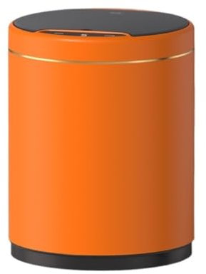 WOSHIXIAOKEAI Poubelle Poubelle À Capteur Intelligent Domestique Avec Couvercle, Poubelle En Acier Inoxydable, Poubelle Ronde De Luxe For Bureau Poubelle cuisine(Orange)